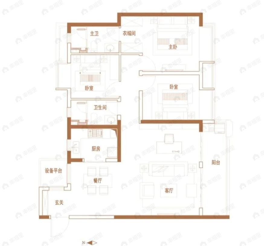 洪大新力合悦滨江3室2厅2卫户型图