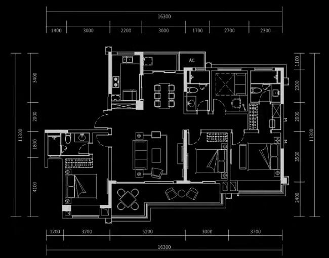 金科博翠湾4室2厅3卫户型图