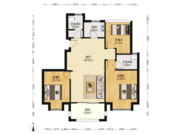 整租·中南山锦花城