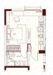 新天地世嘉铭座1室1厅1卫户型图