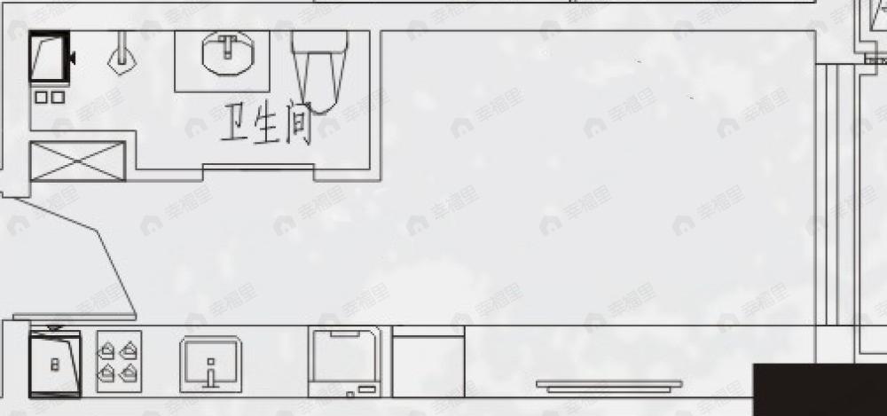国际旅游港时光里1室1卫户型图