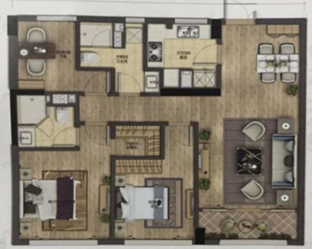 新天地世嘉铭座3室2厅2卫户型图