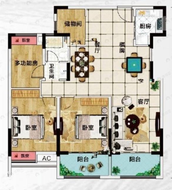 雅居乐依云小镇4室2厅1卫户型图
