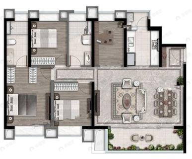 中海寰宇天下4室2厅2卫户型图