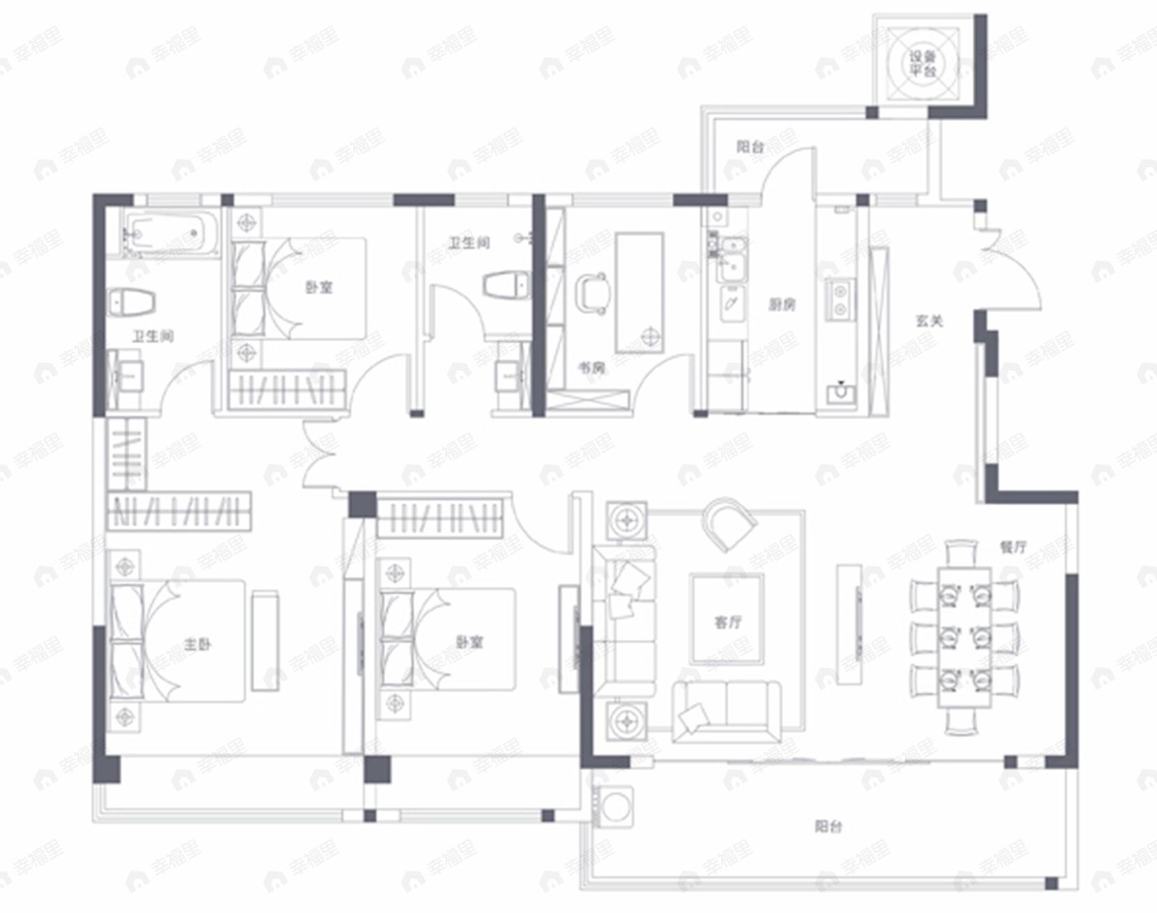 永丰乐境4室2厅2卫户型图