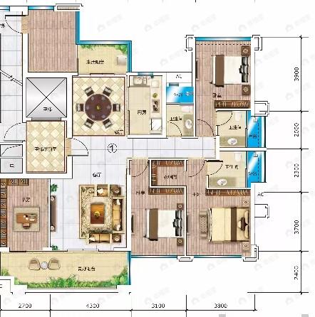 4室2厅3卫建面152平户型图