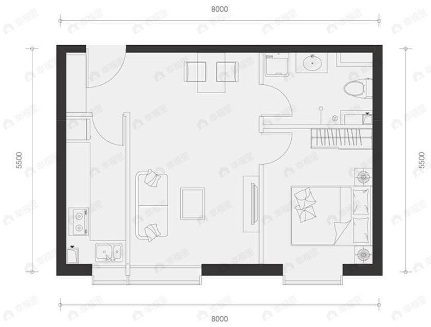 东亚尚品台湖1室1厅1卫户型图
