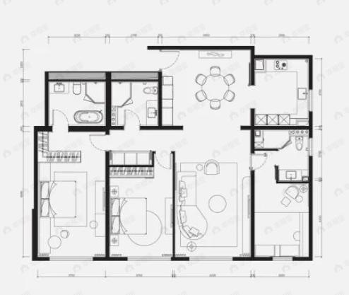 丽苑太和3室2厅2卫户型图