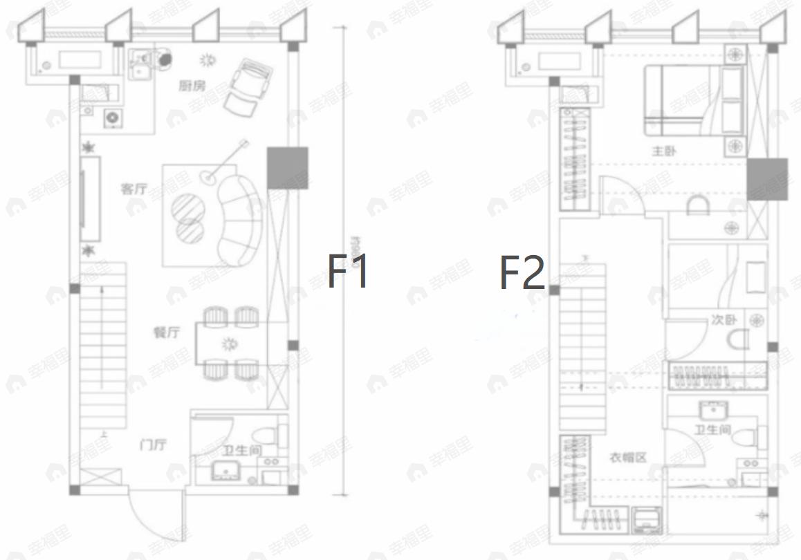 恒天智系2室2厅2卫户型图