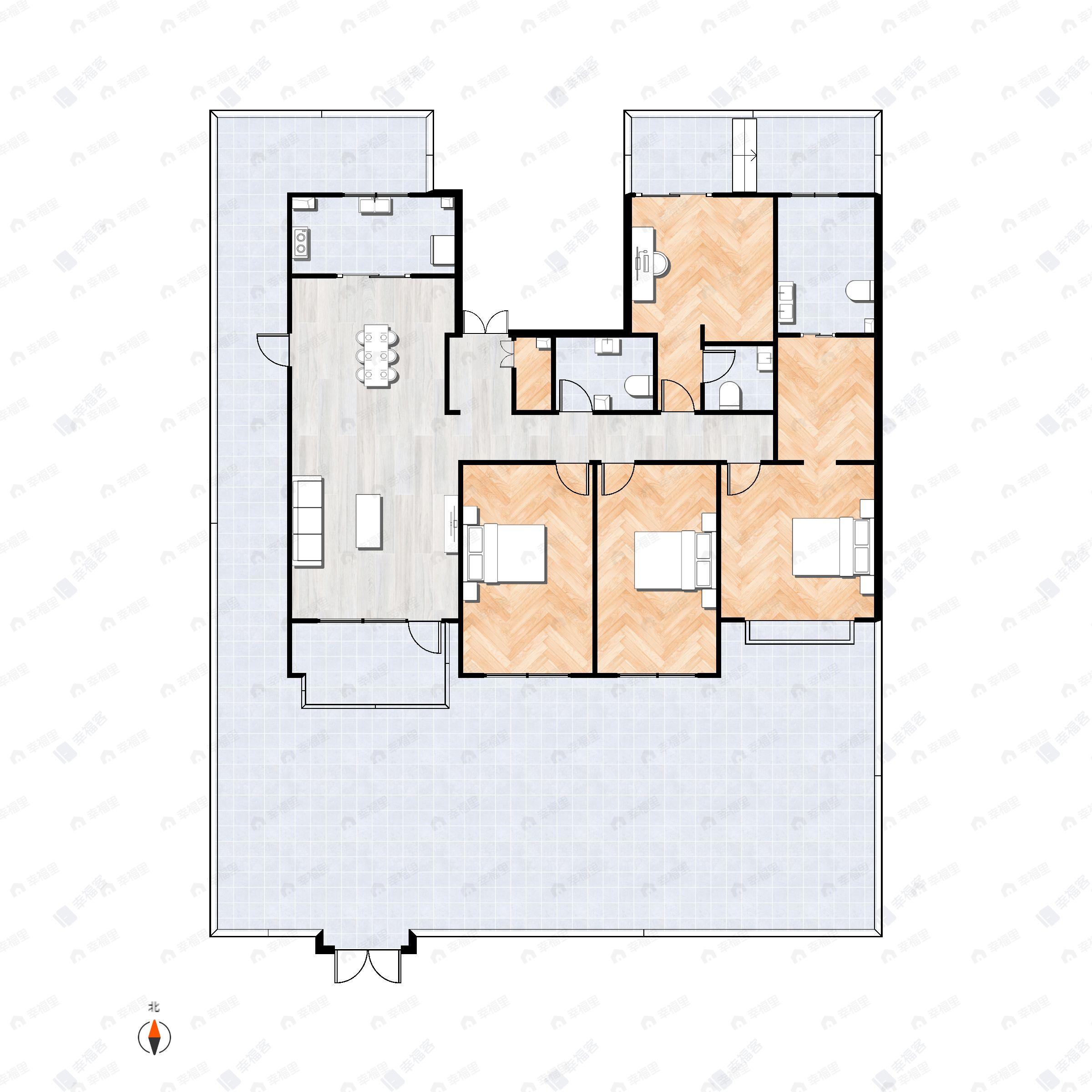 4室2厅3卫建面192平户型图