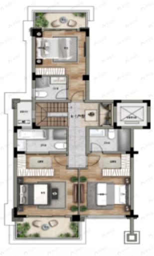 6室3厅6卫建面270平户型图