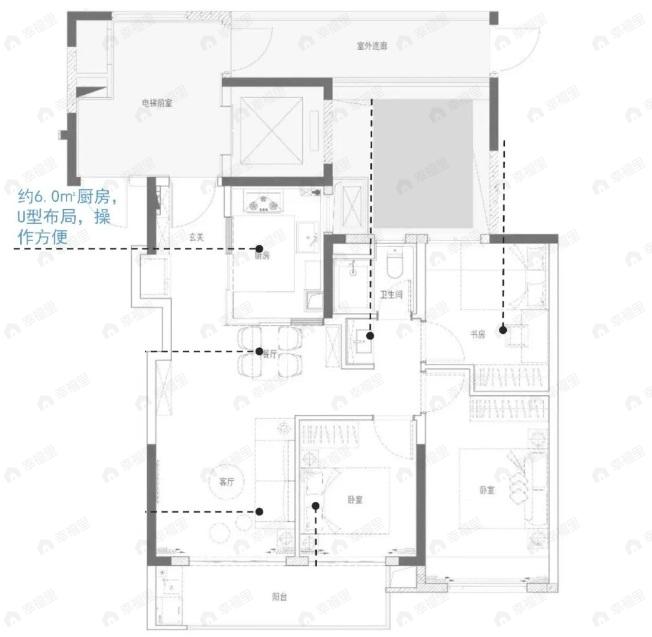 四季都会·青藤里3室2厅1卫户型图