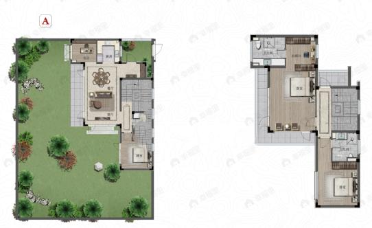 4室2厅3卫建面185m²南户型图