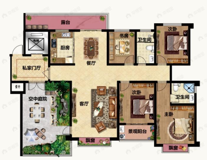 湟栋公园里4室2厅2卫户型图