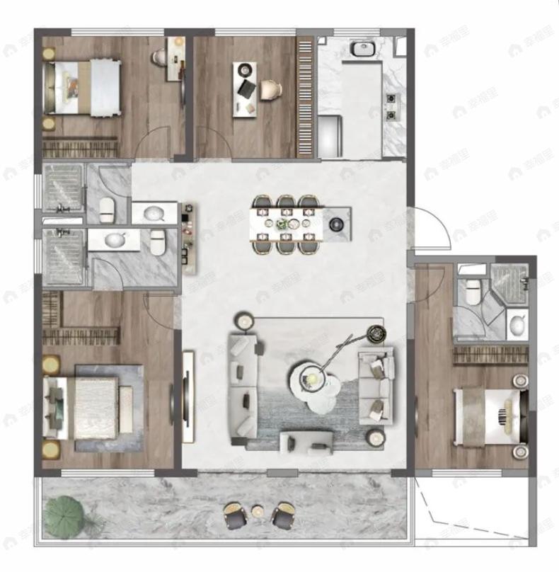 云和悦4室2厅3卫户型图