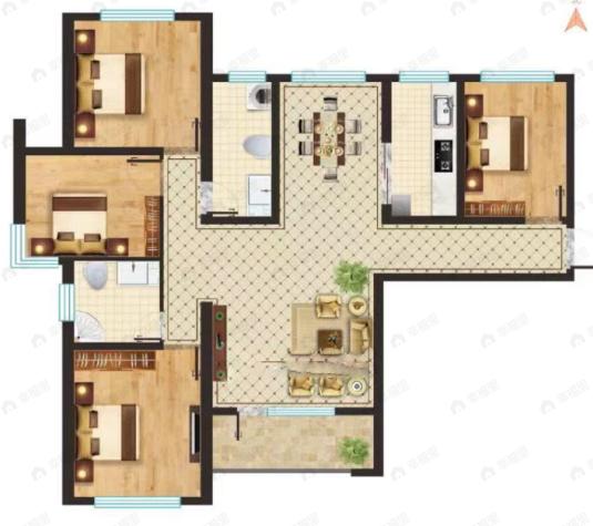 佳兆业·水岸兰亭4室2厅2卫户型图