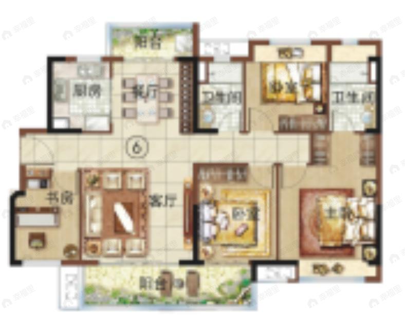 绿地新里海玥公馆4室2厅2卫户型图