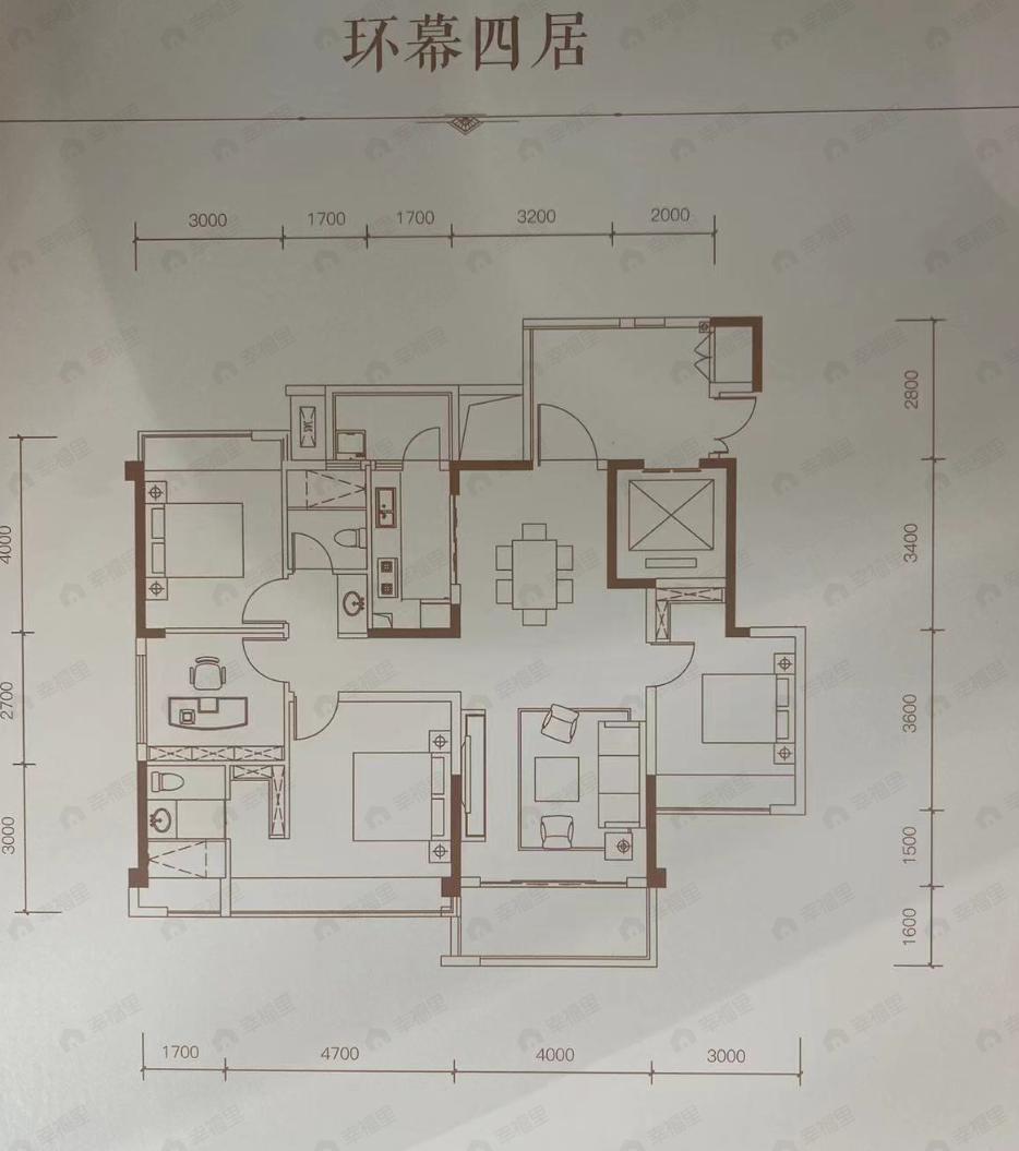 加德首座4室2厅2卫户型图