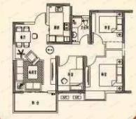 嘉园蓝湖九郡3室2厅1卫户型图