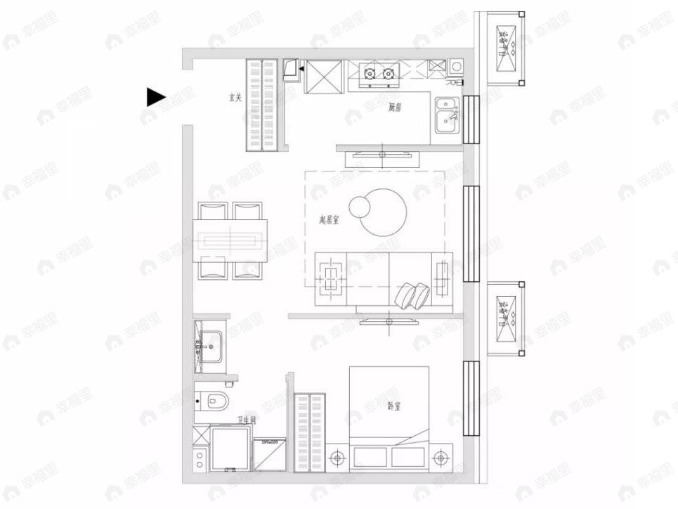 国誉未来悦1室1厅1卫户型图