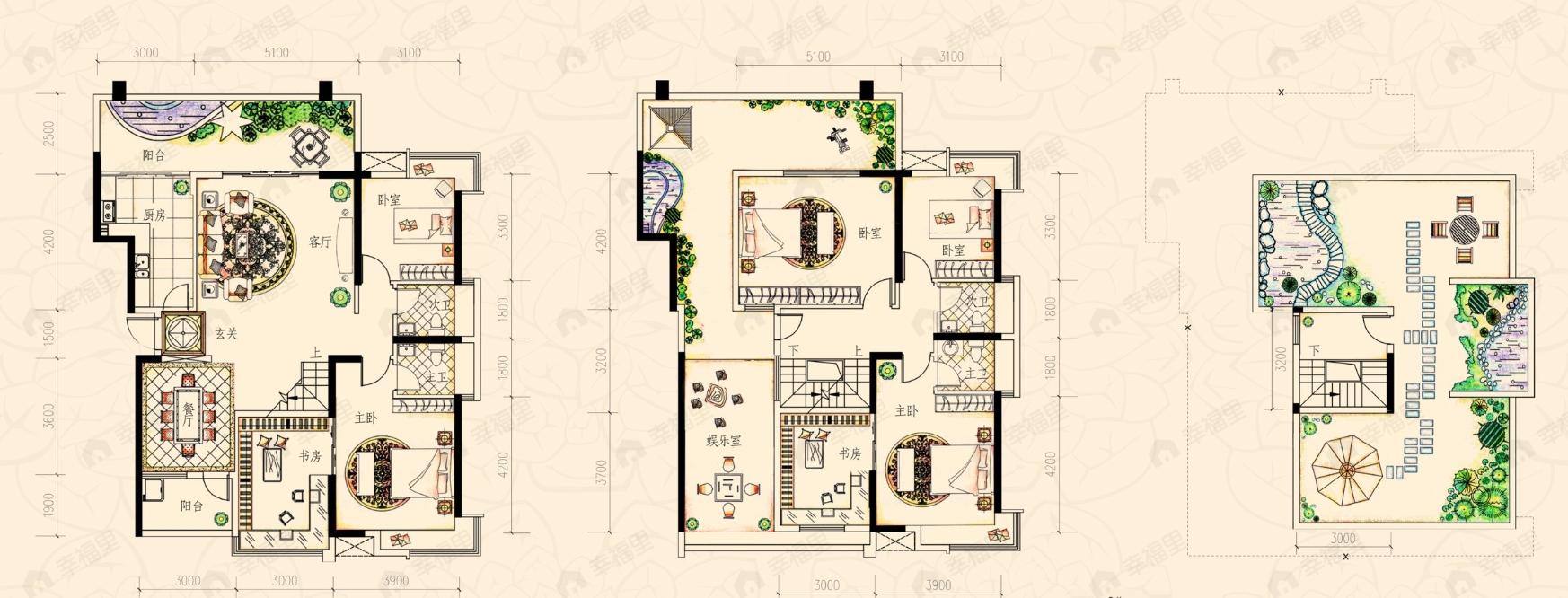 7室2厅4卫建面243平户型图