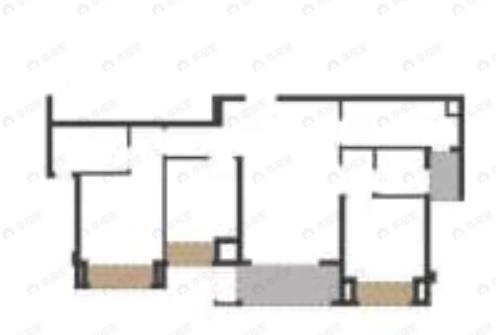 3室2厅2卫建面90平东南户型图