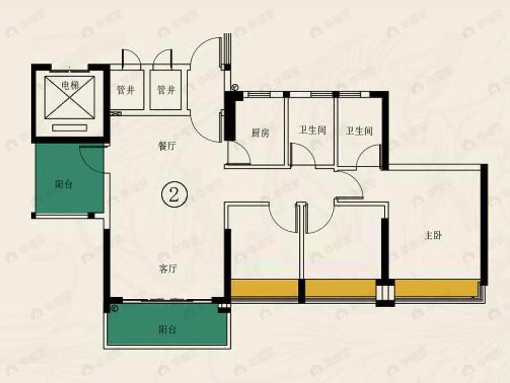 丽鸿丽悦轩3室2厅2卫户型图