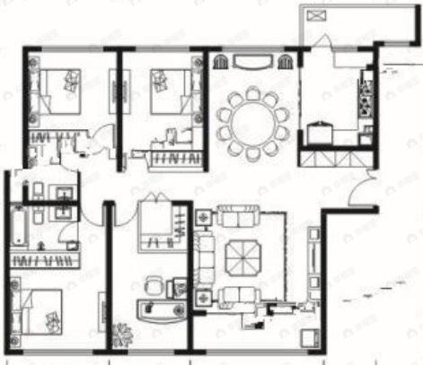 沣东旺城4室2厅2卫户型图