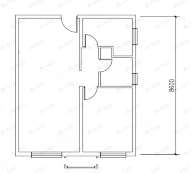 荣盛国际中心1室1厅1卫户型图