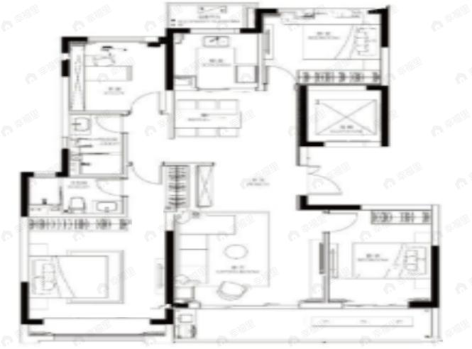 向东岛花园4室2厅2卫户型图