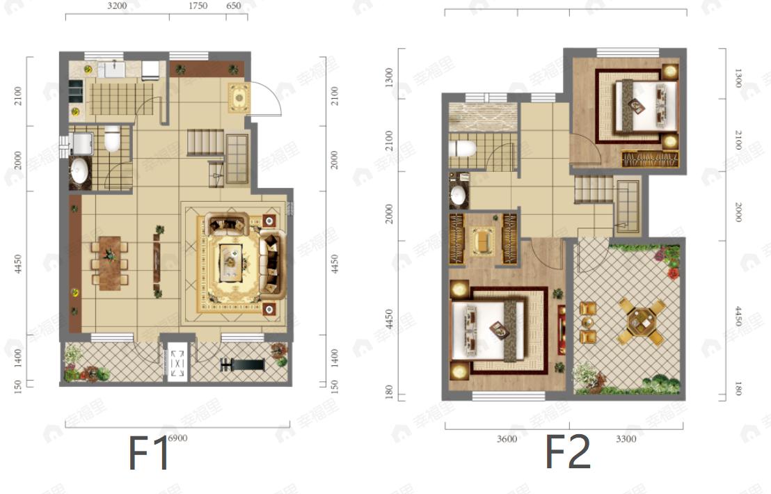 西府御棠2室2厅2卫户型图