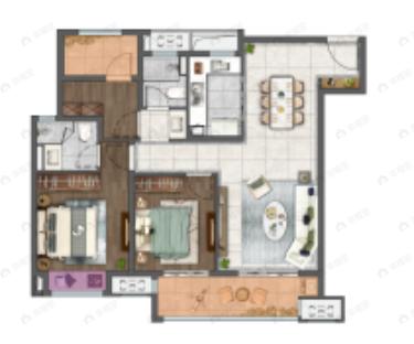 新城十里锦绣3室2厅2卫户型图