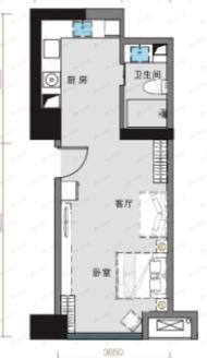 辰宇星辰荟1室1厅1卫户型图
