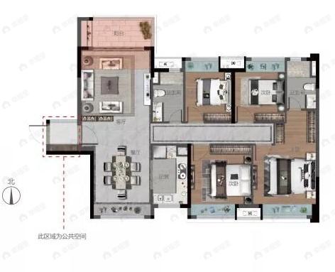 美的桂畔君兰4室2厅2卫户型图