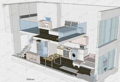 1室2厅1卫建面41平西北户型图