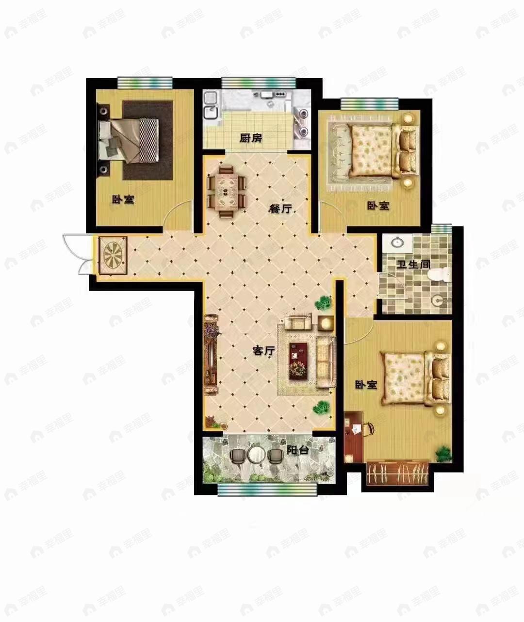 和平嘉园3室2厅1卫户型图