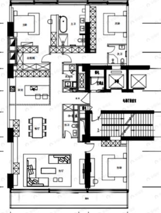 中鹰黑森林3室2厅3卫户型图