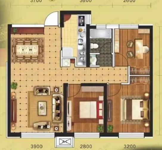 栋梁苑3室2厅1卫户型图