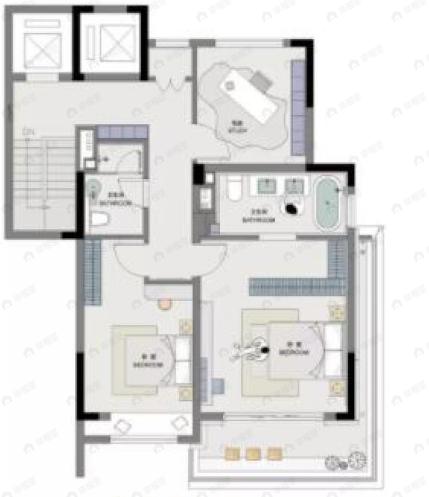 浦发仁恒珊瑚世纪4室2厅3卫户型图