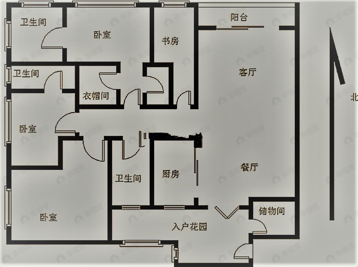 协信公馆4室1厅3卫户型图