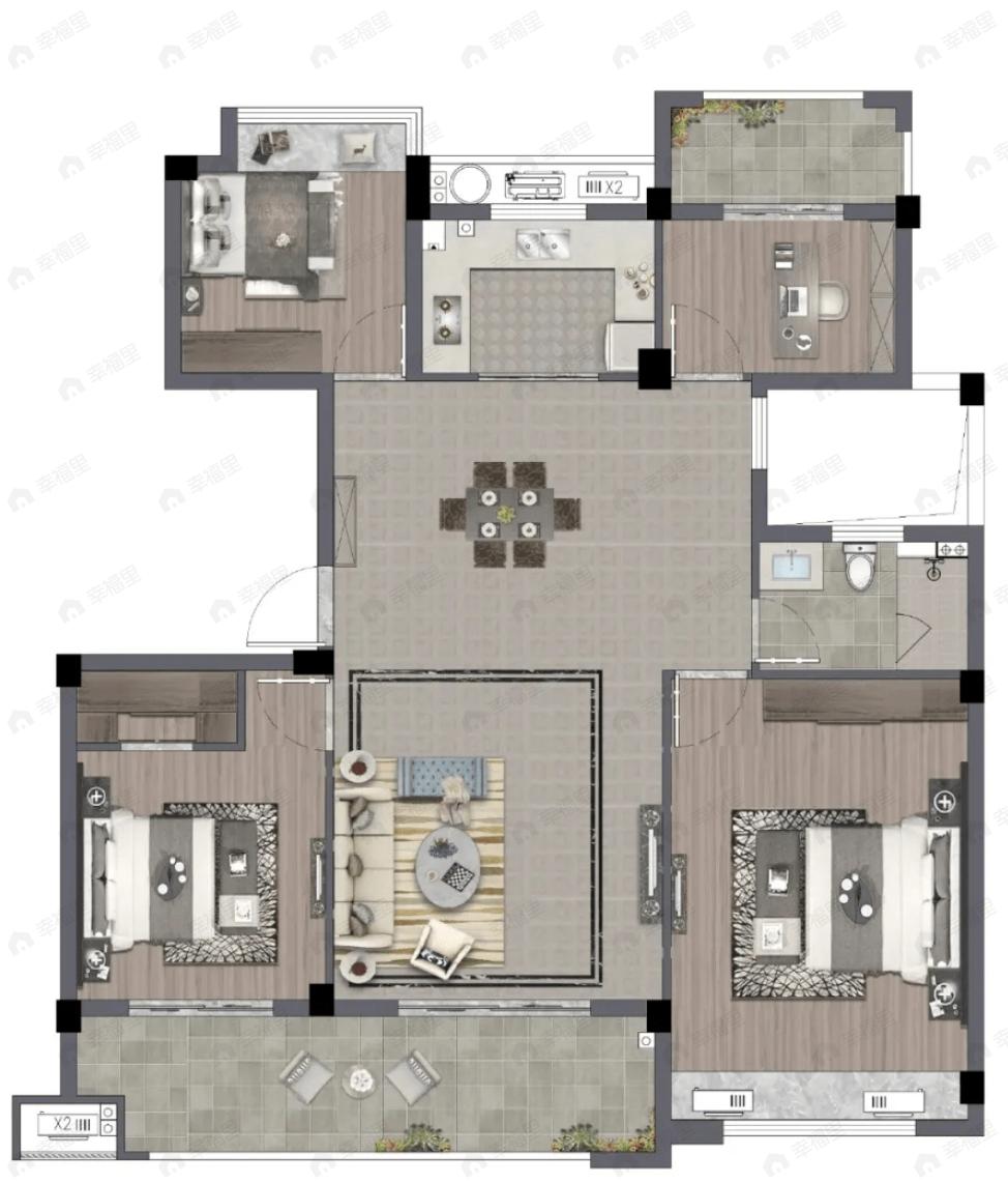 颐和山庄4室2厅1卫户型图