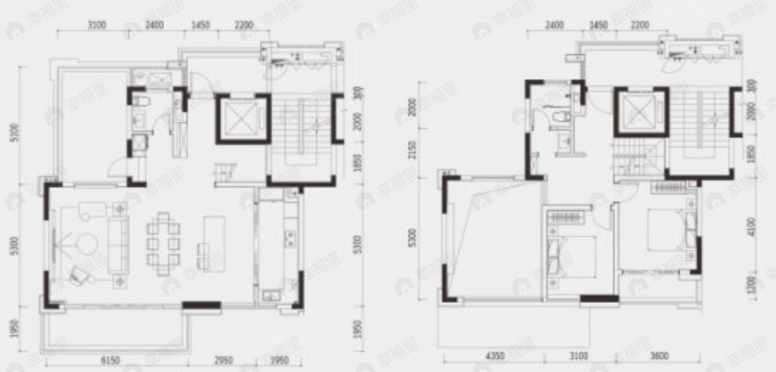 3室2厅3卫建面228平户型图