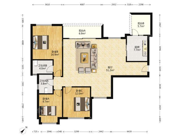 整租·富豪三里花城