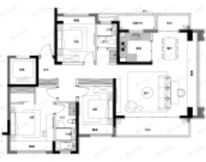 3室2厅2卫建面149平户型图