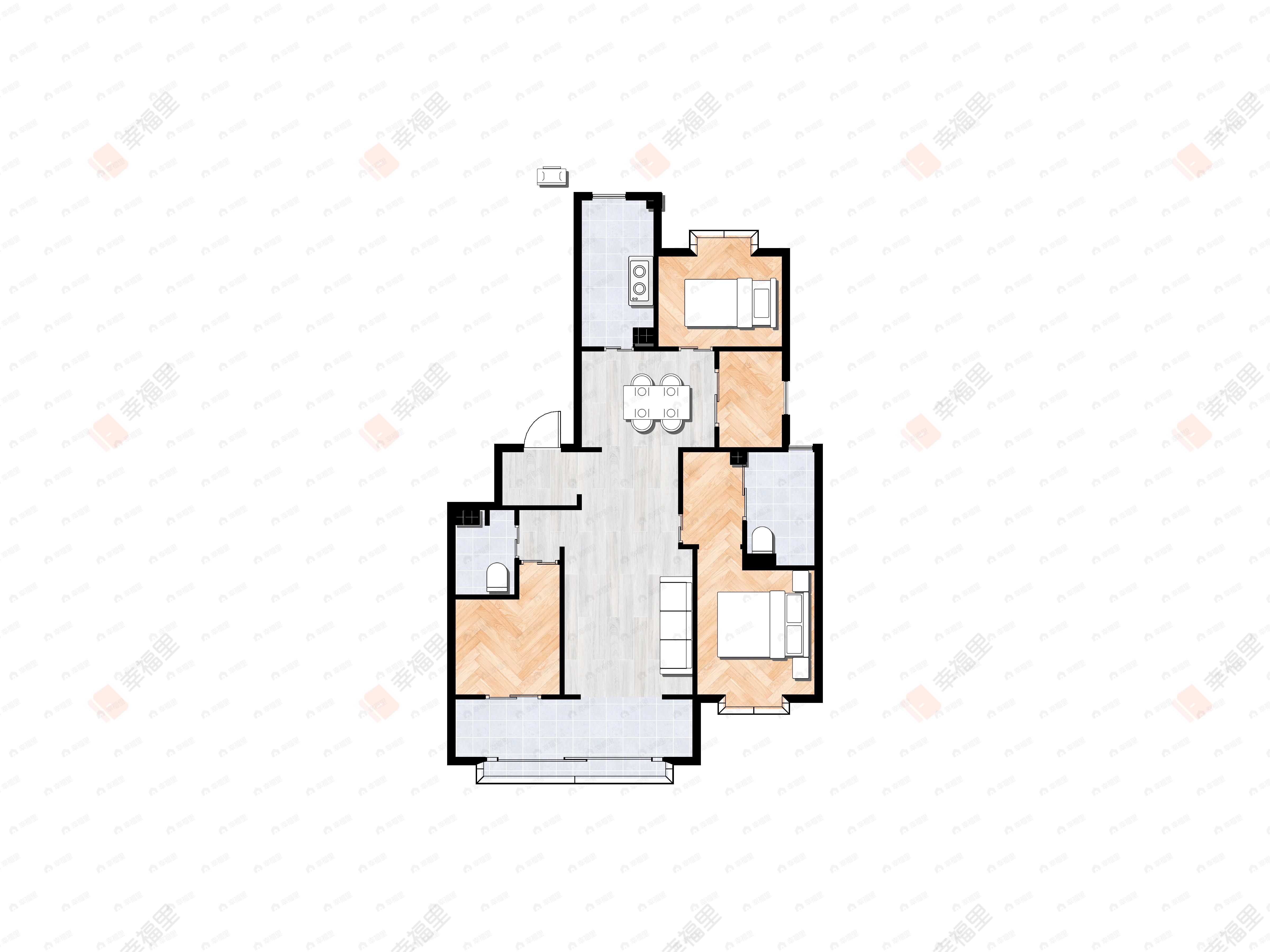 高新诚园4室2厅2卫户型图