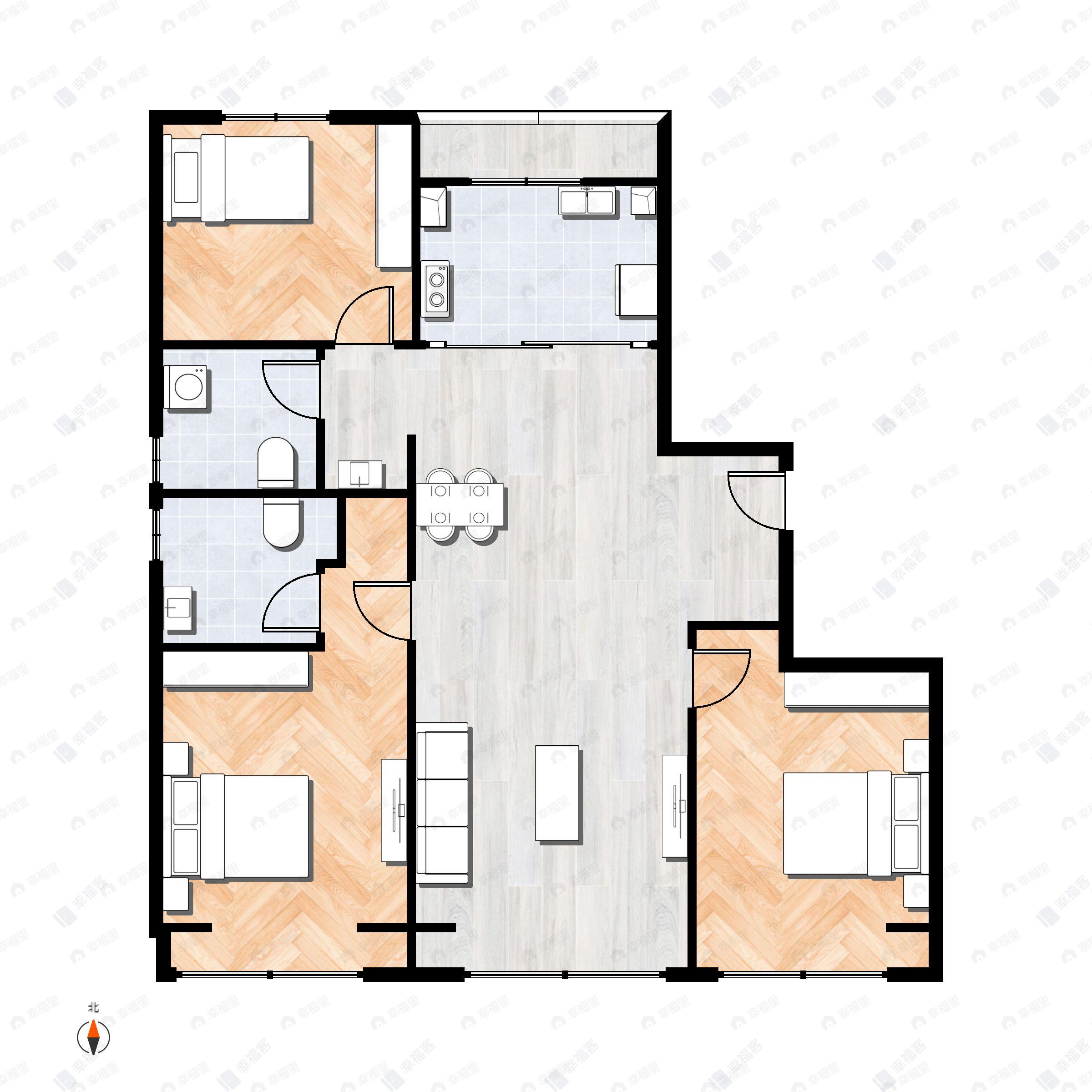 绿城桂语听澜3室2厅2卫户型图