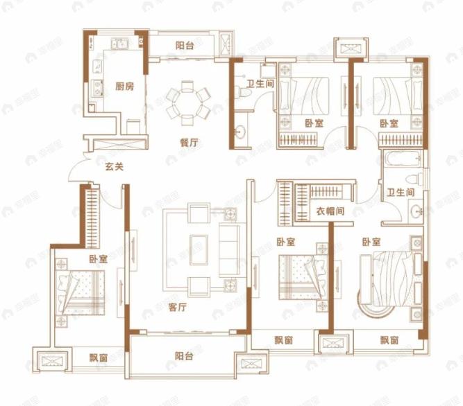 路劲九郡5室2厅2卫户型图