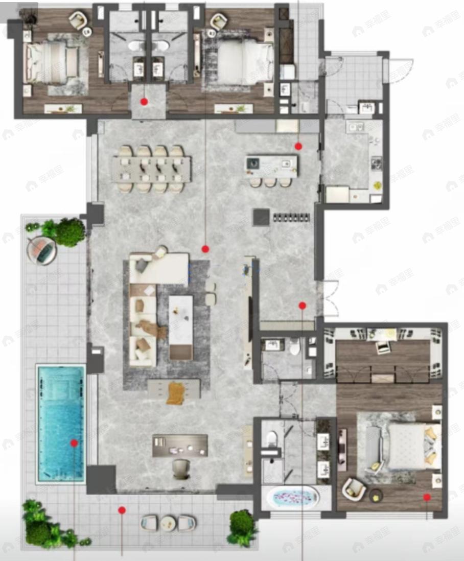 中国铁建西派国樾3室2厅4卫户型图