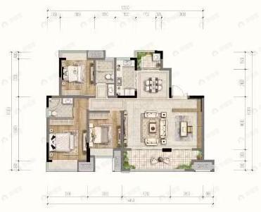 合谊理想城4室2厅2卫户型图