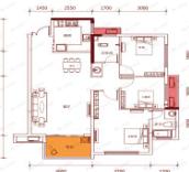 3室2厅2卫建面117m²南户型图